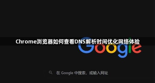 Chrome浏览器如何查看DNS解析时间优化网络体验1
