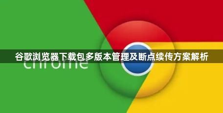 谷歌浏览器下载包多版本管理及断点续传方案解析1