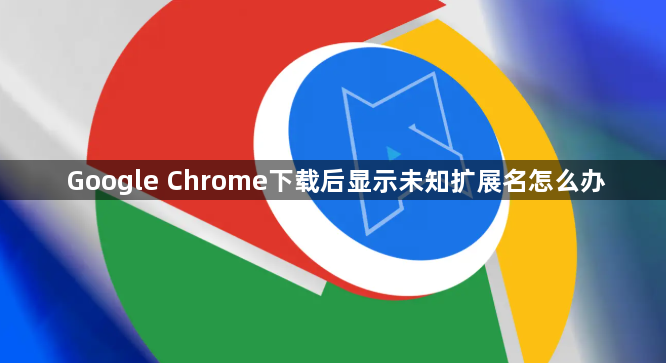 Google Chrome下载后显示未知扩展名怎么办1