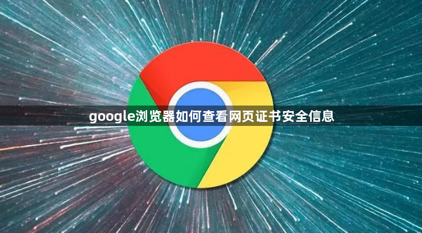 google浏览器如何查看网页证书安全信息1