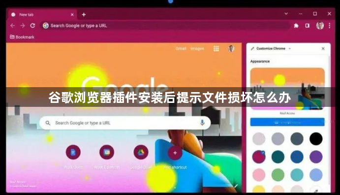 谷歌浏览器插件安装后提示文件损坏怎么办1